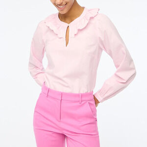 J.Crew Factory Scalloped ruffle-collar top S